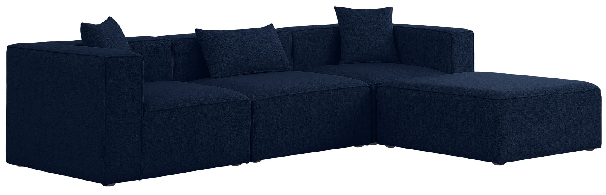 Cube - Linen 4 Piece Modular Sectional With Chaise