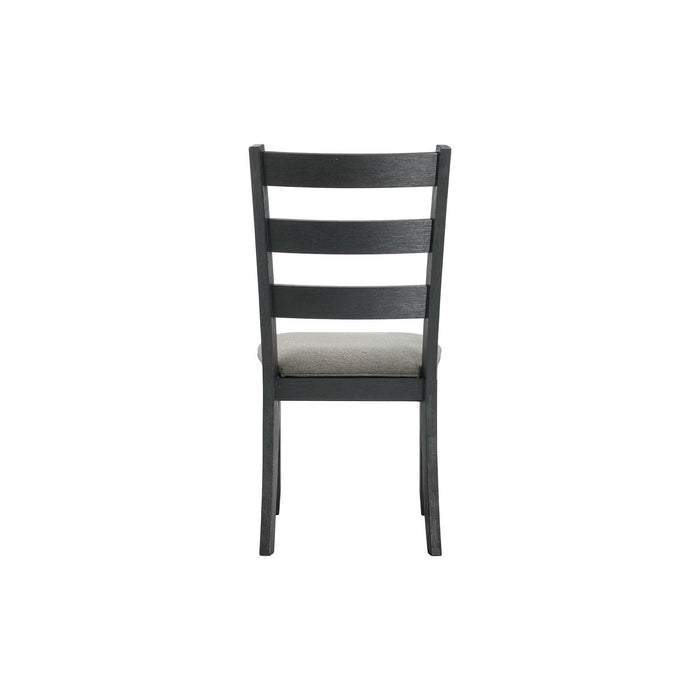 Martin - Dining Side Chair With Gray Fabric (Set of 2) - Black Finish
