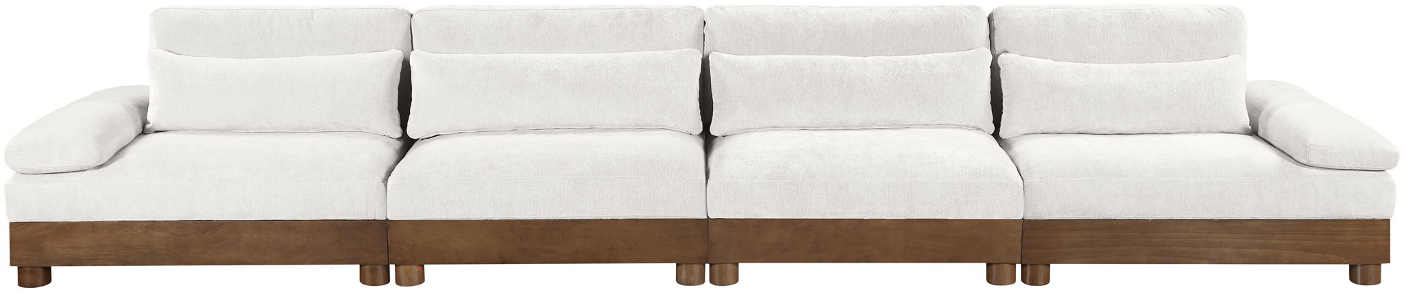 Turin - Chenille Fabric Upholstered Modular Sectional - Cream