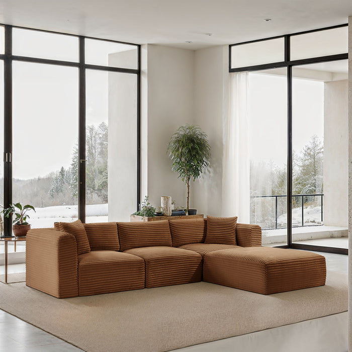 Shaggy - Fabric 4 Piece Modular Sectional