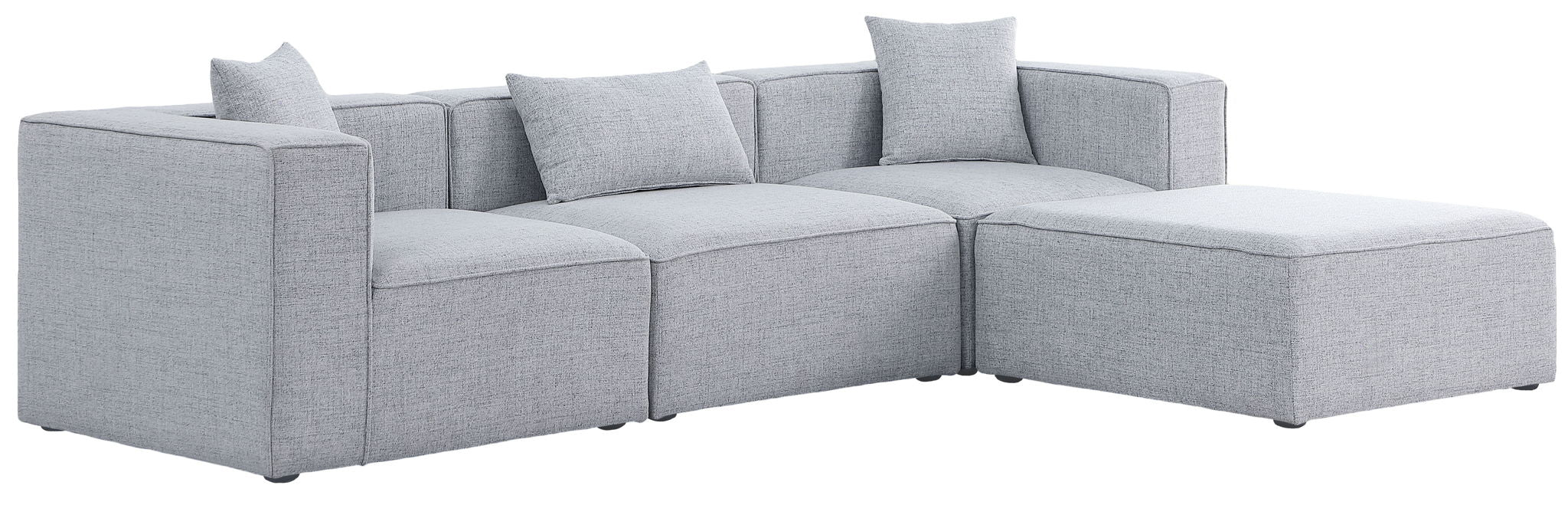 Cube - Linen 4 Piece Modular Sectional With Chaise