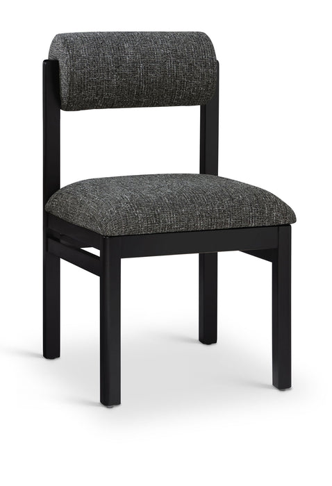 Roundhill - Fabric Dining Chair (Set of 2) - Black Frame