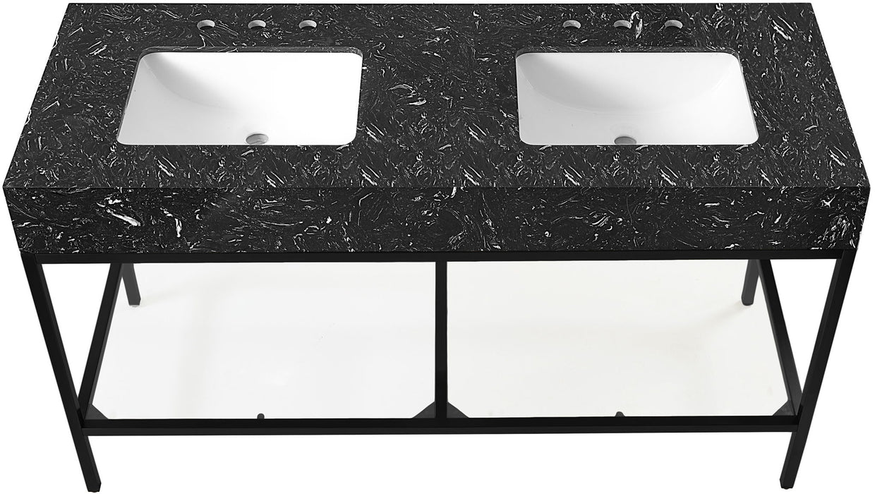 Marmo - Engineered Marble Bathroom Vanity With Black Base