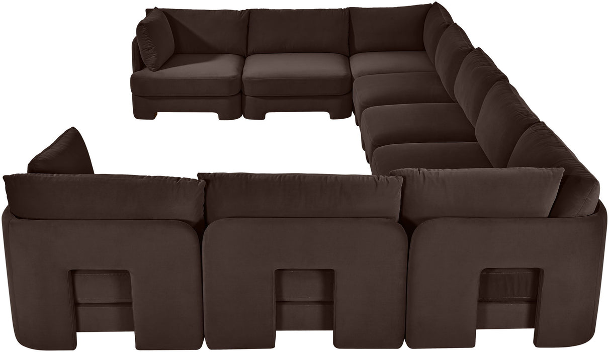Hammond - Velvet Performance Fabric Upholstered 9 Piece Sectional