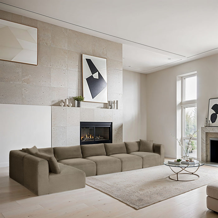 Shaggy - Fabric 6 Piece Modular Sectional