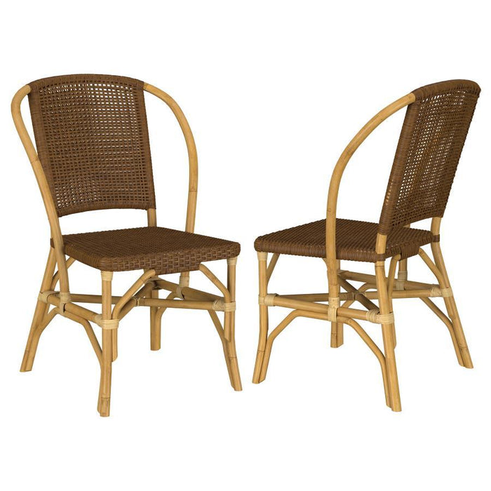 Lexley - Woven Rattan Dining Side Chair (Set of 2) - Brown