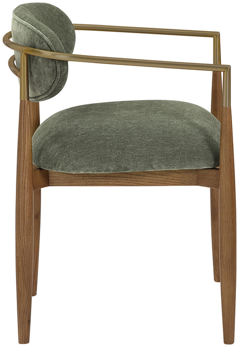 Riccio - Fabric Dining Arm Chair (Set of 2) - Walnut Frame