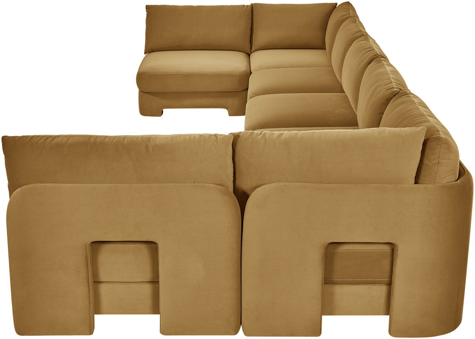Hammond - Velvet Performance Fabric Upholstered 7 Piece U-Shaped Armless Sectional