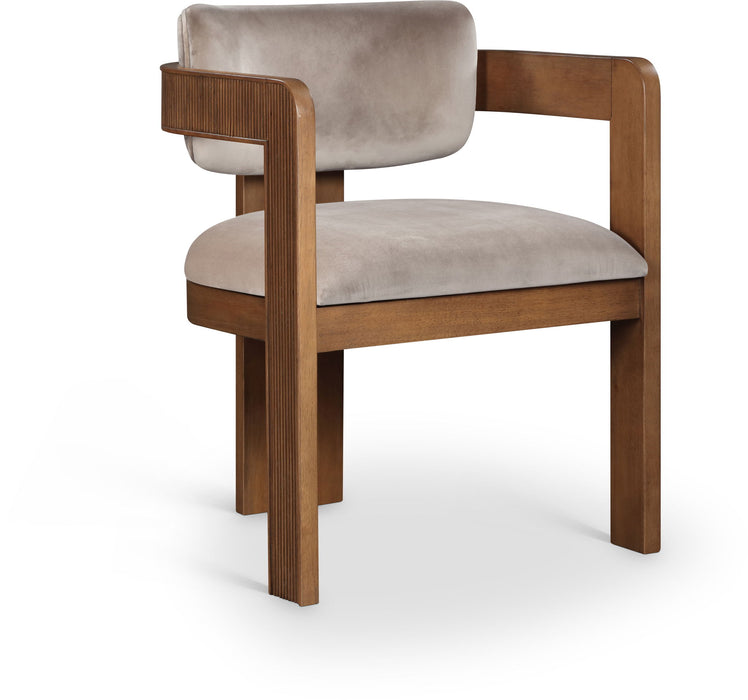 Sacha - Velvet Dining Chair With Brown Base (Set of 2)