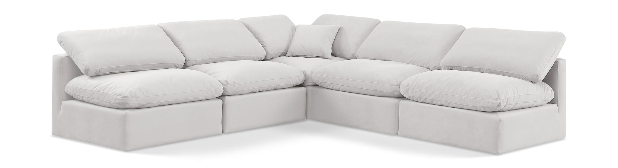 Indulge - Velvet 5 Piece Modular Corner Armless Sectional