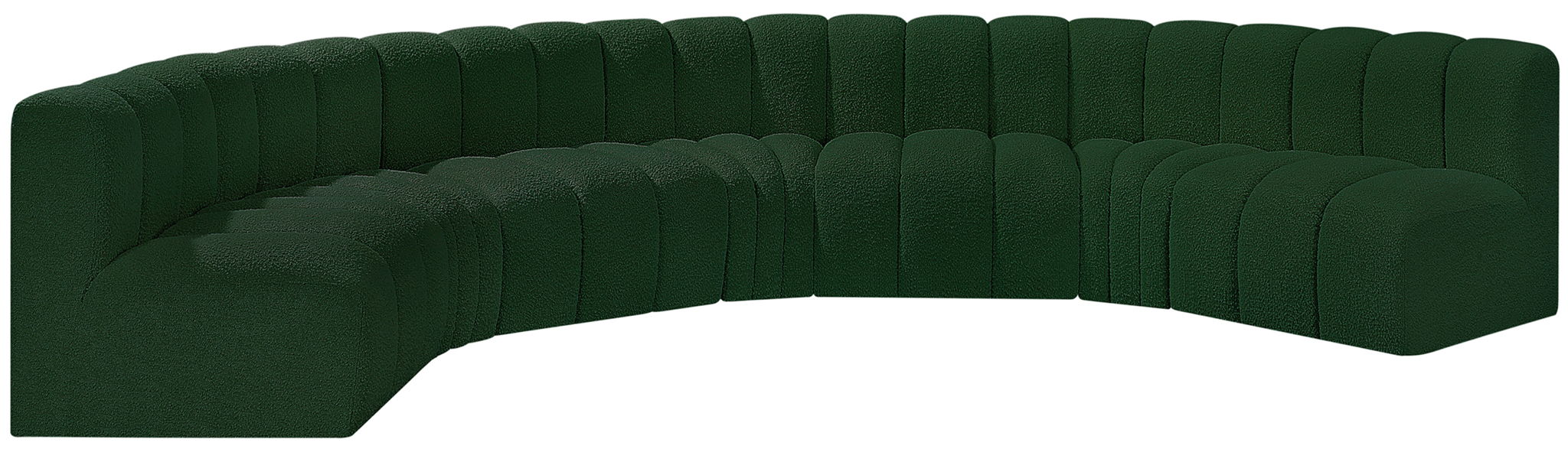 Arc - Boucle Fabric 7 Piece U-Shaped Modular Sofa