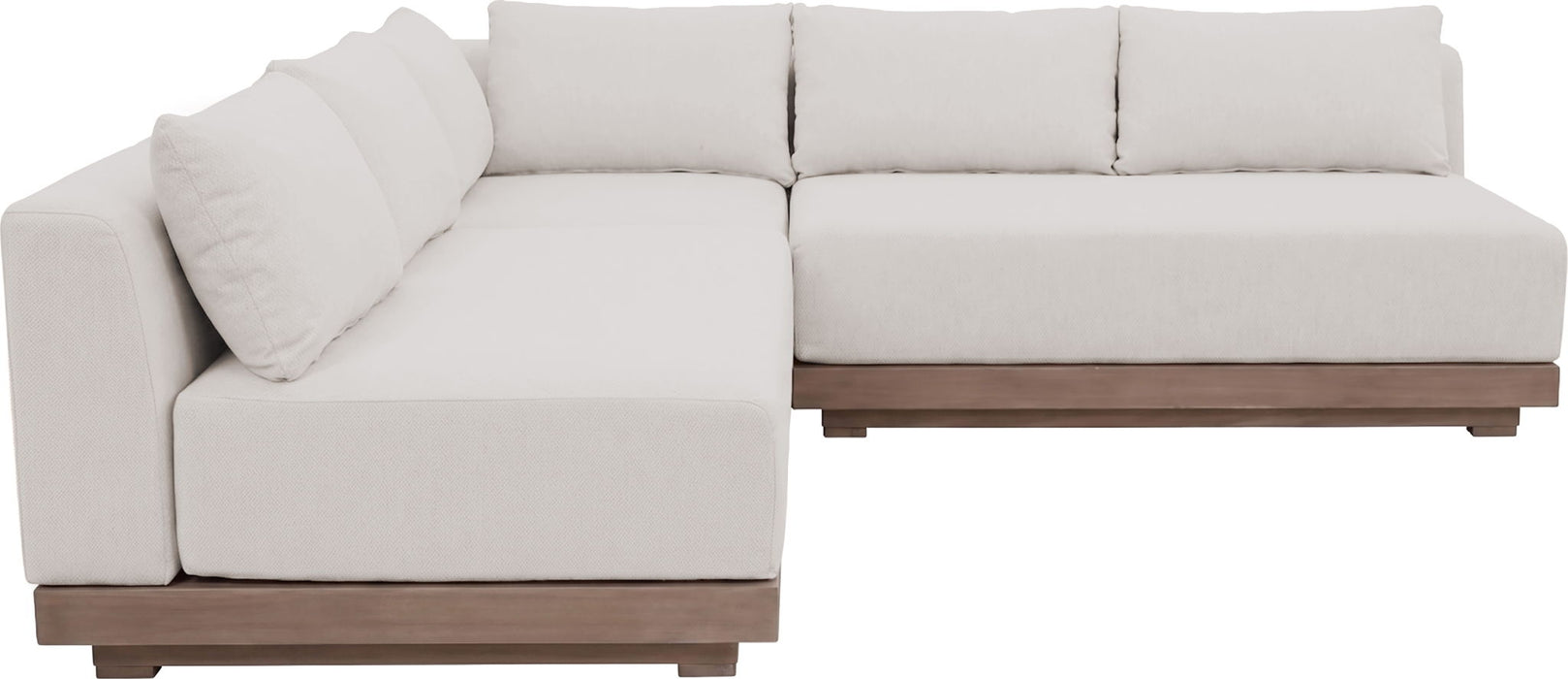 Solace - Olefin Performance Fabric 3 Piece Outdoor Patio Modular Sectional (2 Loveseats & Corner Chair)