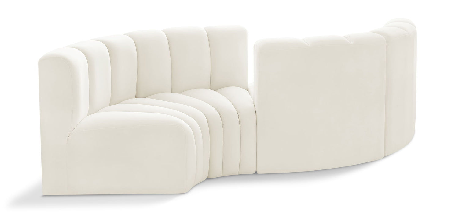 Arc - Velvet 4 Piece Curved Modular Sofa