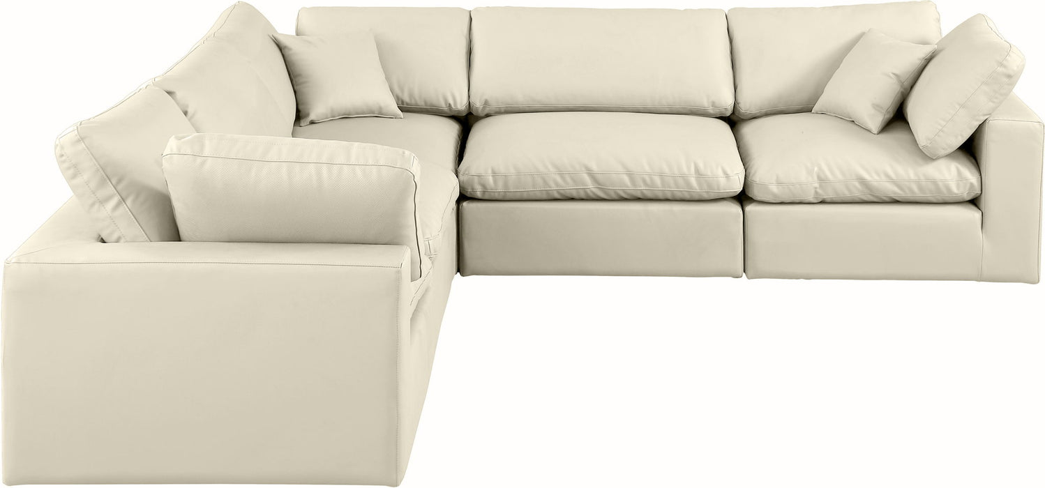Comfy - 5 Piece Faux Leather Modular Corner Sectional