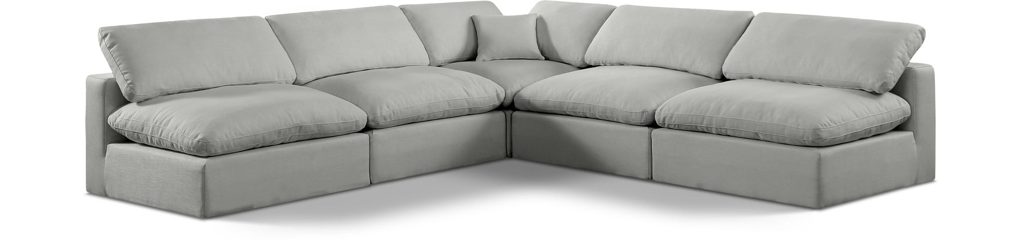 Comfy - 5 Piece Linen Modular Corner Armless Sectional