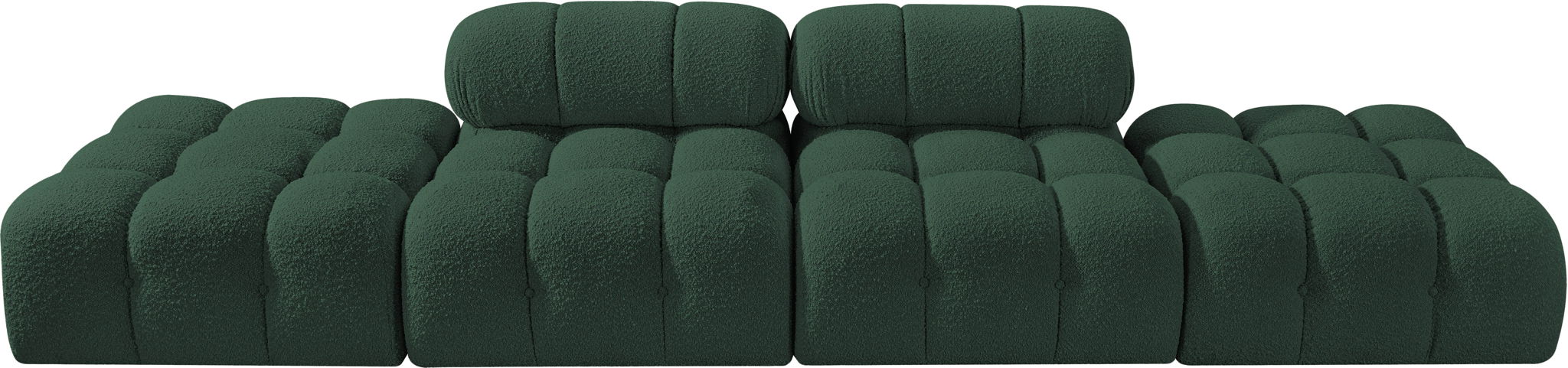 Ames - 4 Piece Boucle Upholstered Modular Sofa With 2 Backless Seats