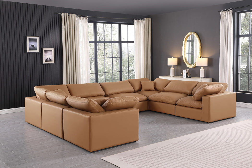 Comfy - 8 Piece Faux Leather Modular Sectional