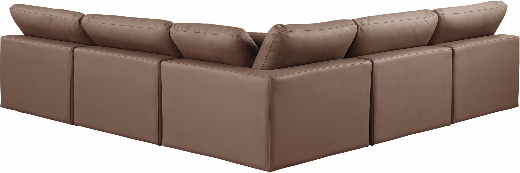 Comfy - 5 Piece Faux Leather Modular Corner Armless Sectional