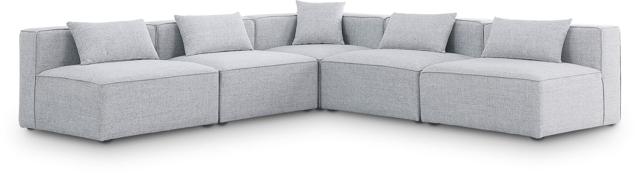 Cube - Linen 5 Piece Modular Corner Armless Sectional