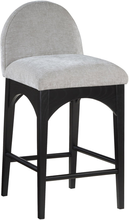 Waldorf - Chenille Stool With Black Legs