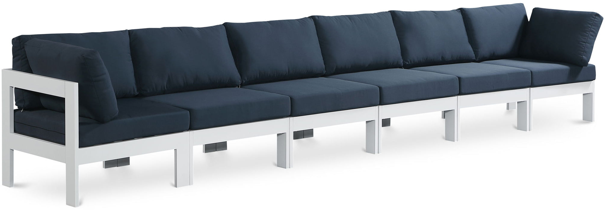 Nizuc - Outdoor Patio 6 Seat Modular Sofa With White Frame
