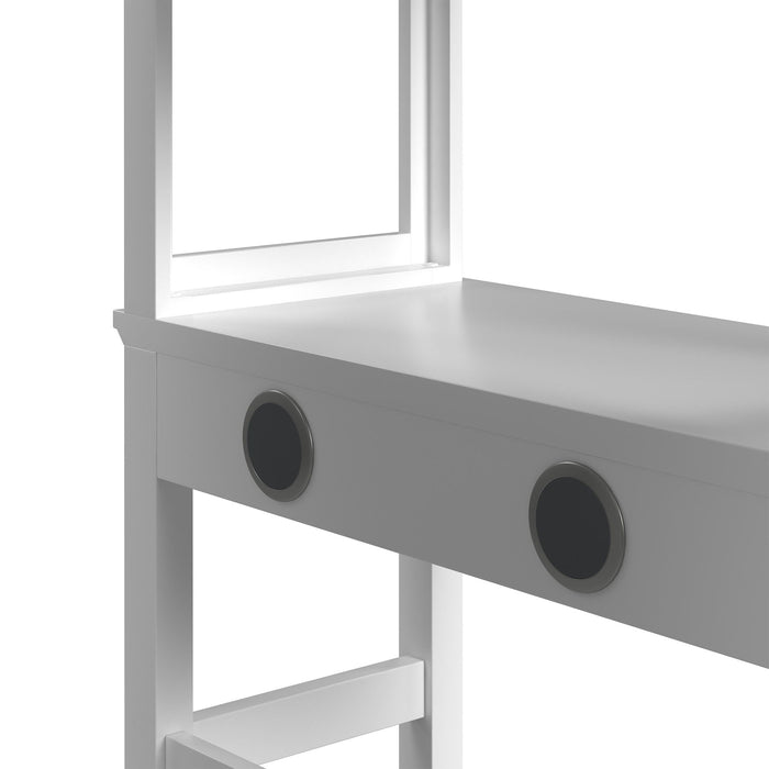 Hampton Kids - Loft Bed With Staircase And Desk With Speaker