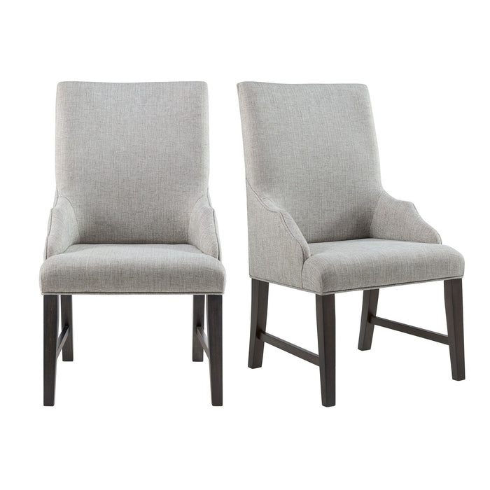 Montrose - Fabric Dining Host Chair (Set of 2) - Espresso / Light Gray