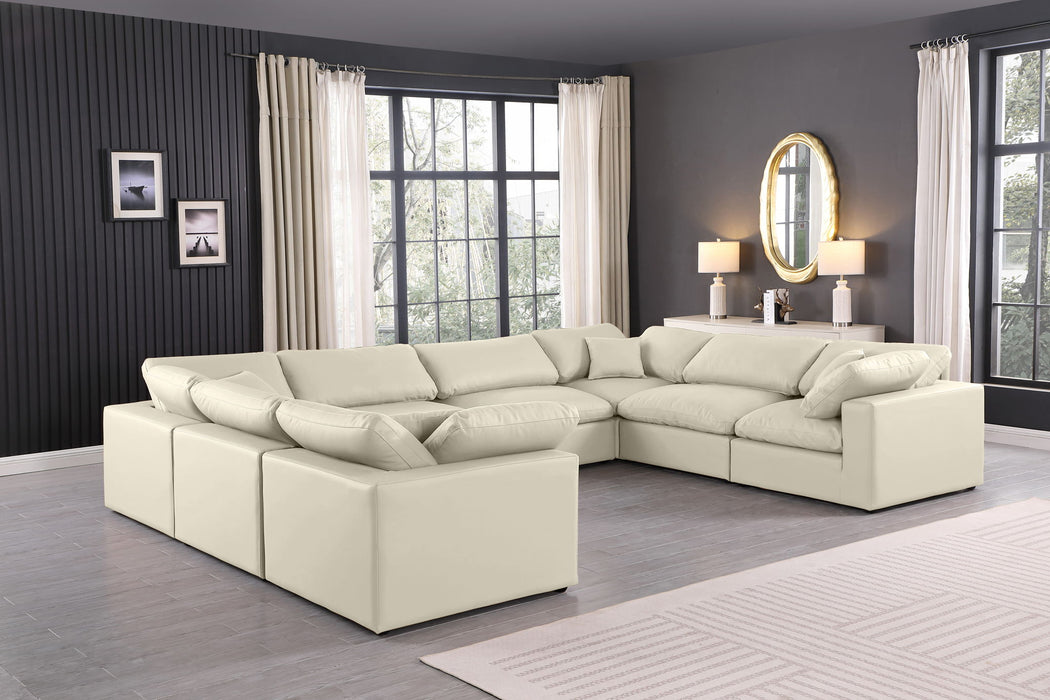 Comfy - 8 Piece Faux Leather Modular Sectional