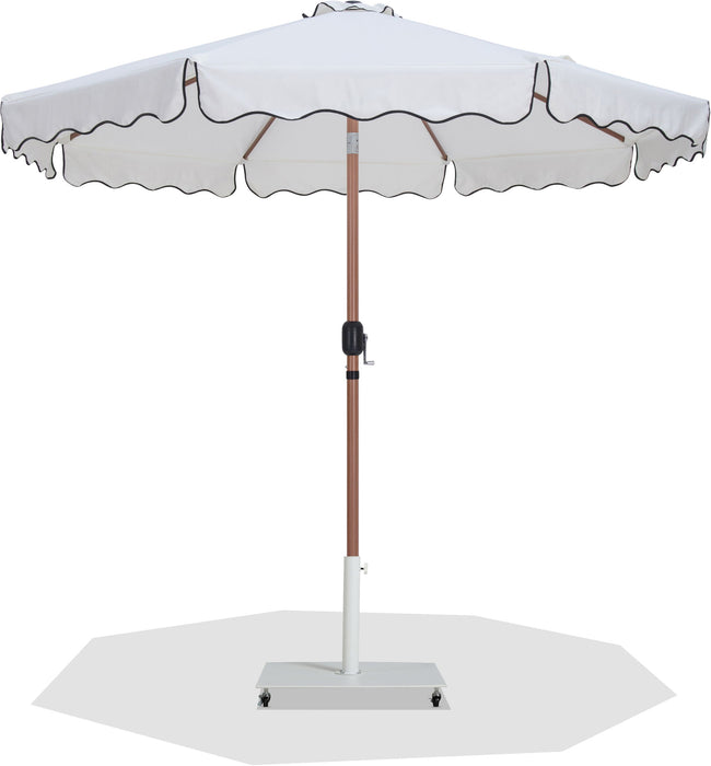 Amalfi - Aluminum Patio Umbrella - White Base / Light Brown Pole