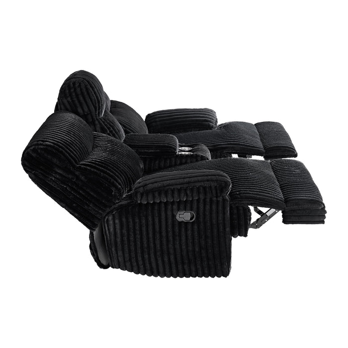 Admiral - Motion Loveseat With Console - Black