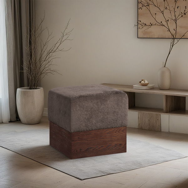Havre - Ottoman / Stool With Brown Base