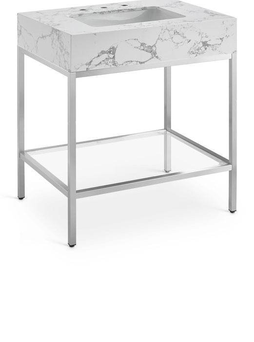 Marmo - Engineered Marble Bathroom Vanity With Chrome Base
