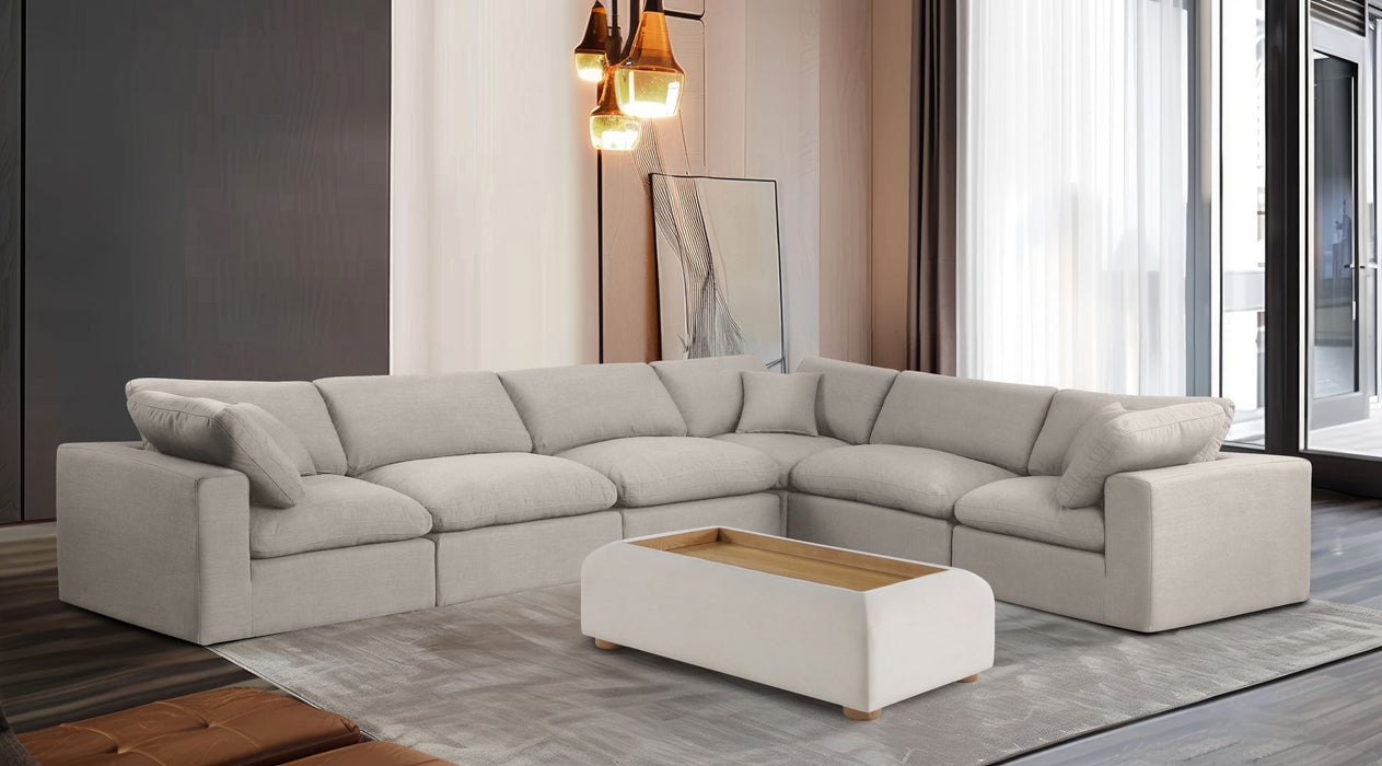 Comfy - 6 Piece Linen Modular Corner Sectional