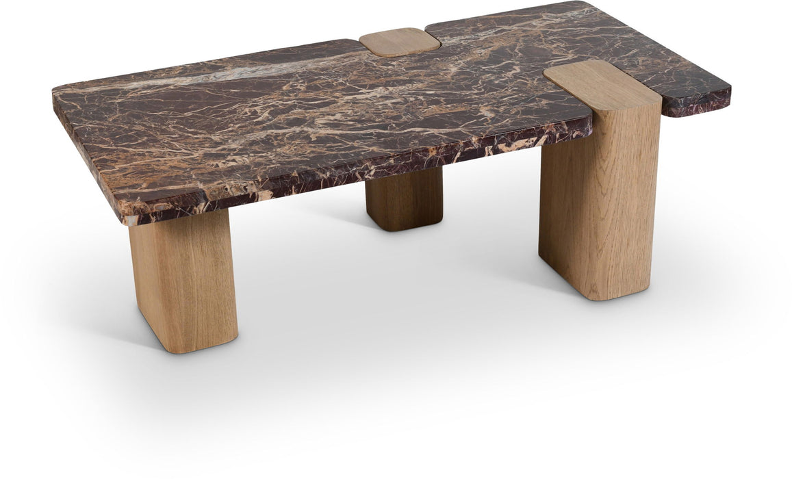 Ravenna - Marble/Stone Coffee Table - Burgundy