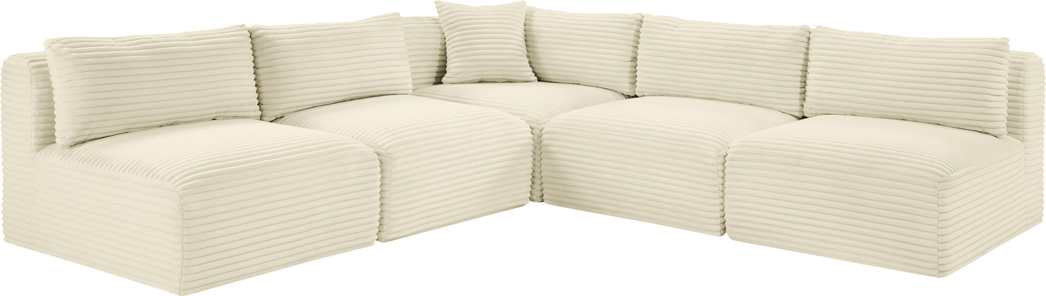 Shaggy - 5 Piece Modular Corner Armless Sectional