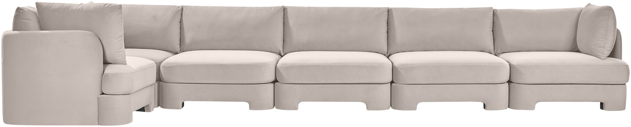 Hammond - Velvet Performance Fabric Upholstered 6 Piece L-Shaped Sectional