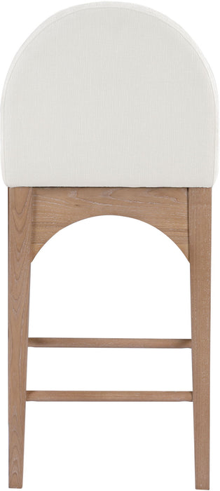 Waldorf - Chenille Stool With Natural Legs