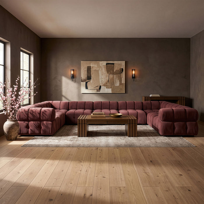 Orin - Velvet Performance Fabric Upholstered 9 Piece Sectional