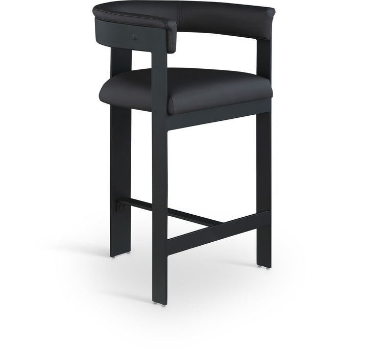 Romeo - Faux Leather Counter Stool With Black Base (Set of 2)