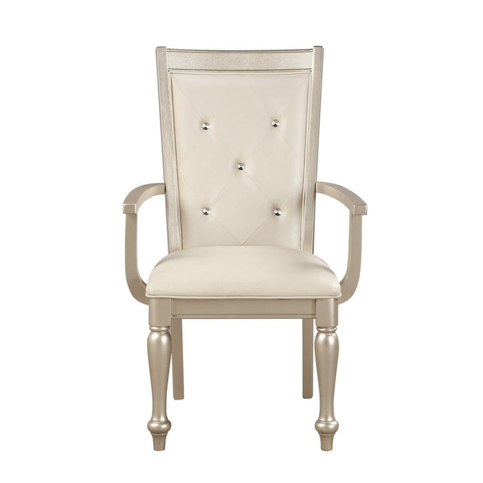 Celandine - Arm Chair (Set of 2) - Gold / Silver / Champagne