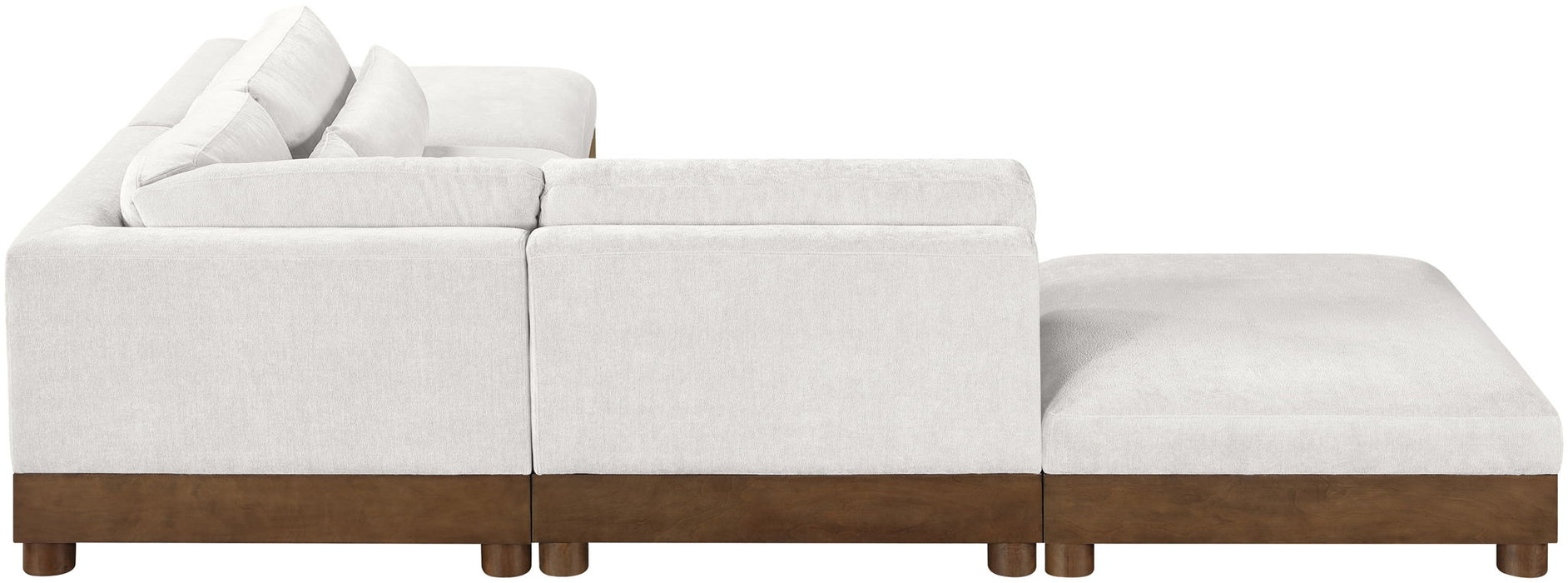 Turin - Chenille Fabric Upholstered Modular Sectional - Cream