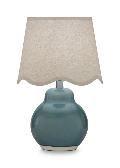 Byronburg - Ceramic Table Lamp - Blue / Beige