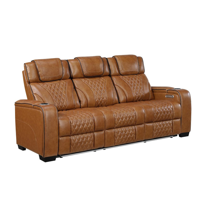 Apex - Power Double Reclining Sofa With Center Drop-Down Cup Holders, Power Headrests, Storage Arms With Cup Holders, Reading Lights, Wireless Charger, Air Massage And Heat, LED Lighting And Charging Ports