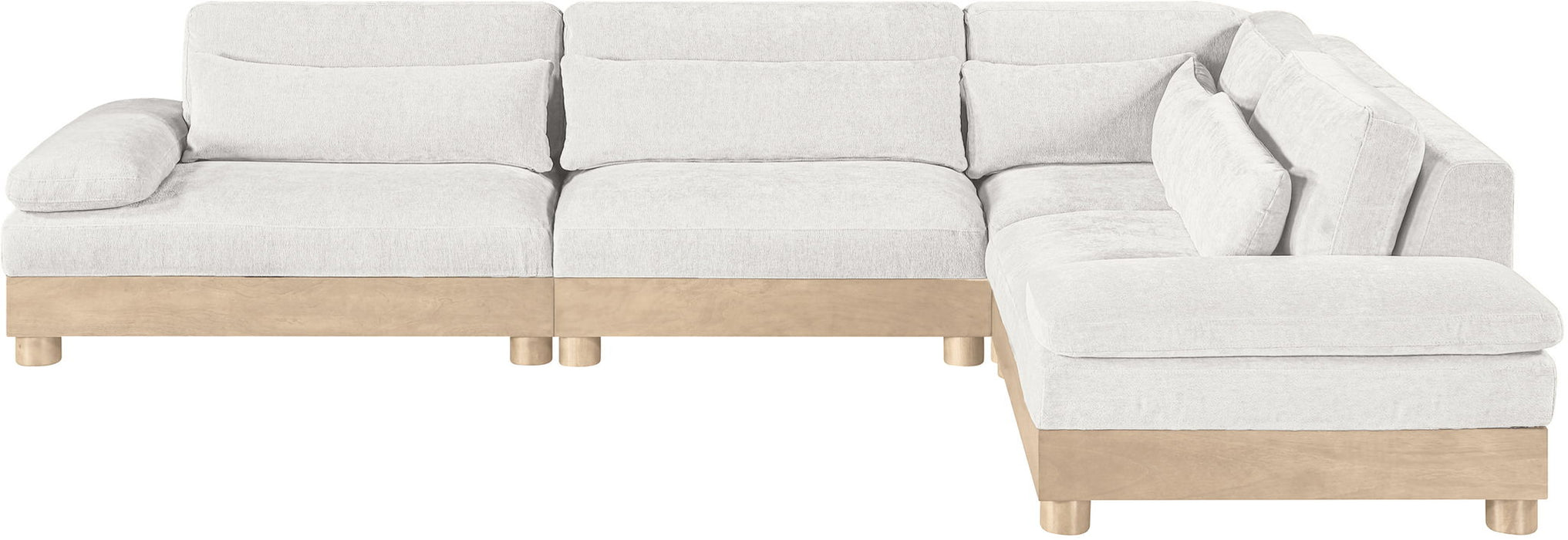 Turin - Chenille Fabric Upholstered Modular Sectional - White