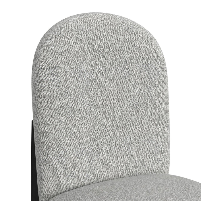 Portland - Round Back Barstool With Fabric (Set of 2) - Gray / Black