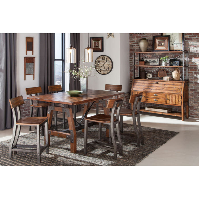 Holverson - Counter Height Chair (Set of 2) - Rustic Brown / Gunmetal