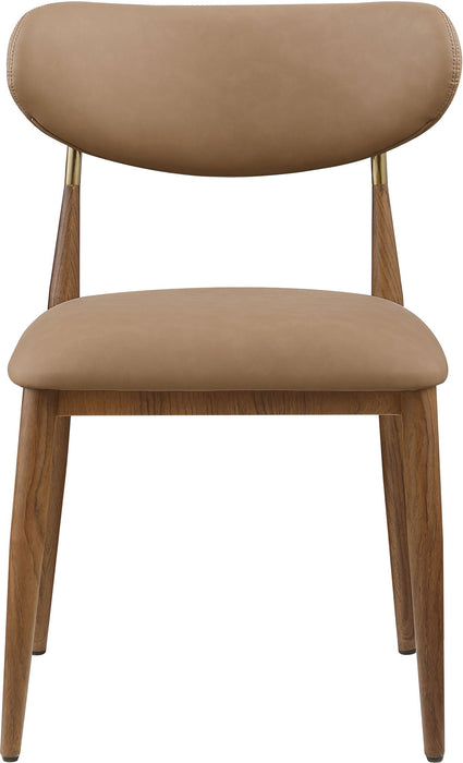 Ronda - Vegan Leather Upholstered Dining Side Chair - Walnut Legs