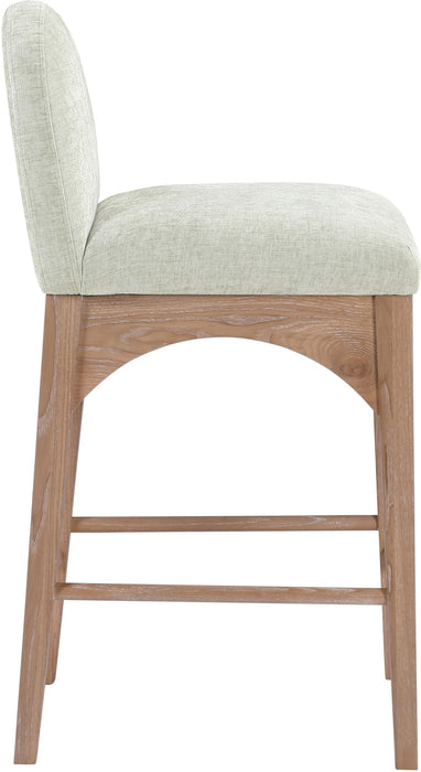 Waldorf - Chenille Stool With Natural Legs