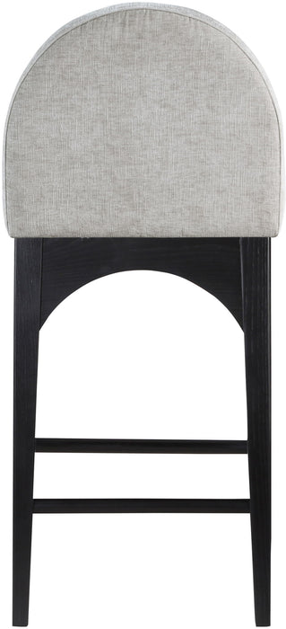 Waldorf - Chenille Stool With Black Legs