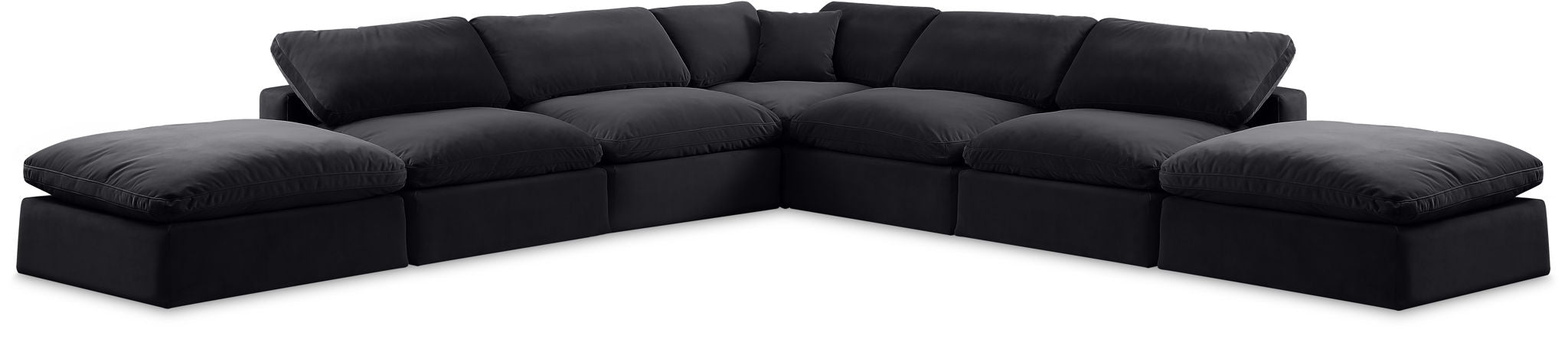 Comfy - 7 Piece Velvet Modular Corner Sectional